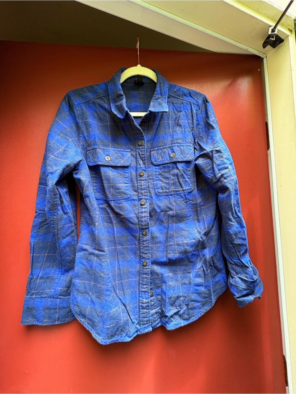 Patagonia Blue Plaid Organic Cotton Shirt